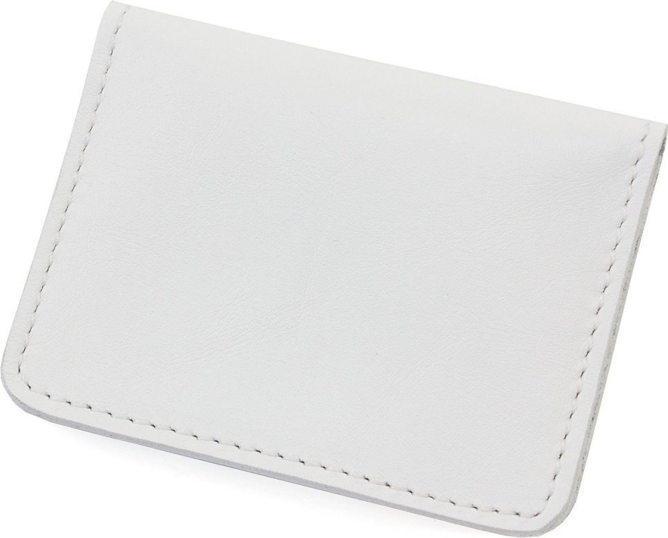 Белая обложка для удостоверения водителя из натуральной кожи BlankNote (50239)