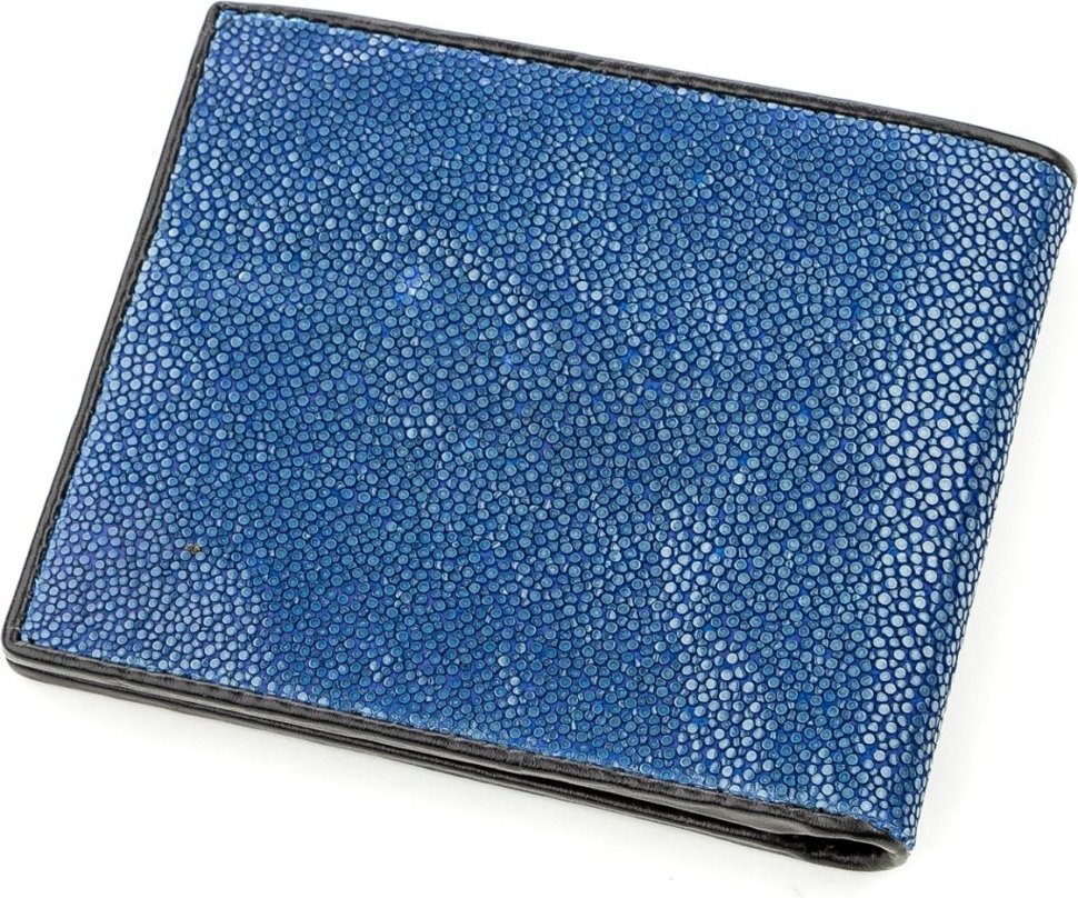 Синее портмоне из настоящей кожи морского ската STINGRAY LEATHER (024-18565)