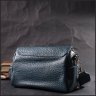 Маленька жіноча плечова сумка з натуральної шкіри синього кольору Vintage 2422402 - 9