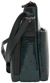 Лакированная женская сумка из натуральной кожи с тиснением под змею Desisan 80639 (зеленый цвет)