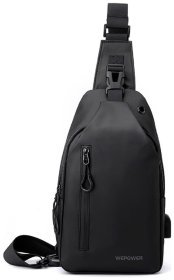 Стильная текстильная мужская сумка через плече Confident 90739 Черная