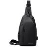 Стильна текстильна чоловіча сумка через плече Confident 90739 Чорна modnotak фото - 12