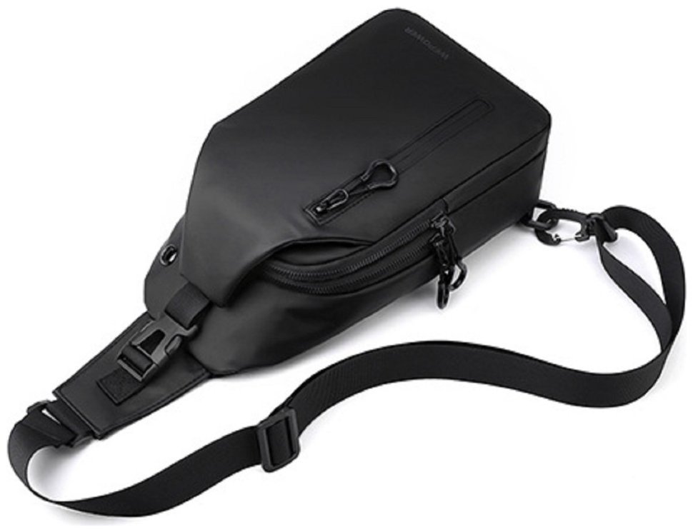 Стильна текстильна чоловіча сумка через плече Confident 90739 Чорна modnotak фото №21