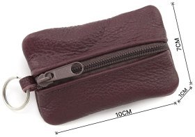Марсаловая женская ключница компактного размера из фактурной кожи ST Leather 70839