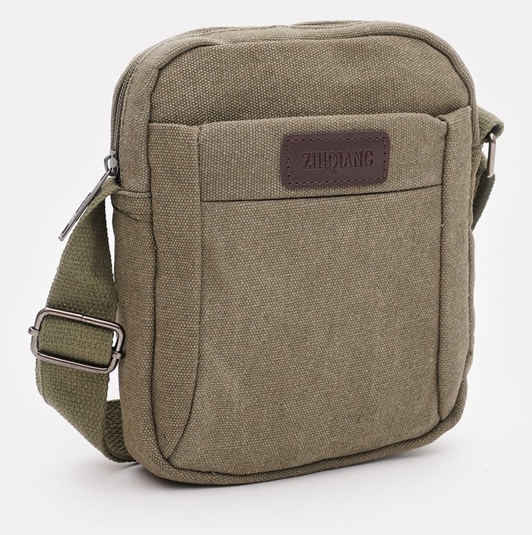 Зелена чоловіча сумка на плече із щільного текстилю Monsen 71539