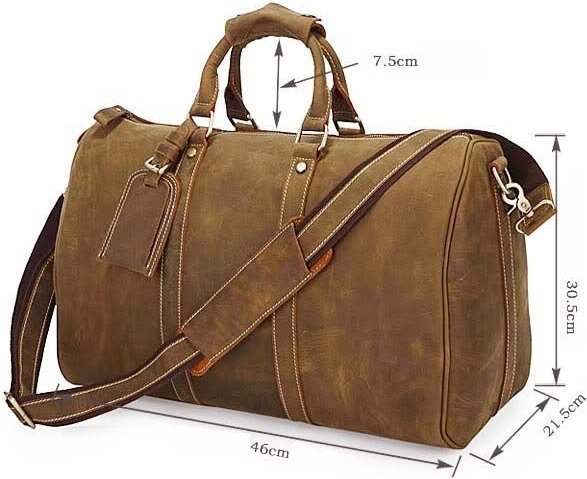 Вместительная дорожная сумка из винтажной кожи Crazy Horse VINTAGE STYLE (14050) modnotak фото №3