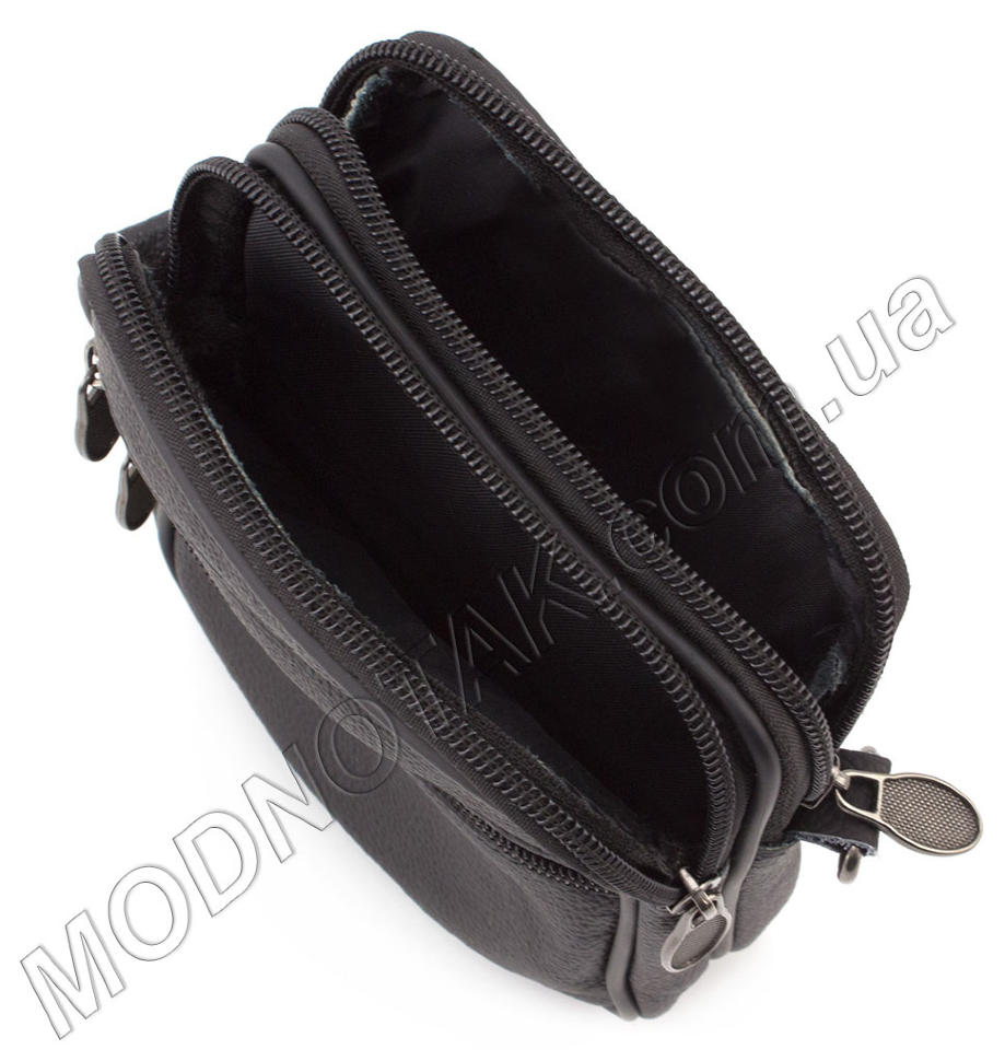 Невелика шкіряна сумочка на пояс і через плече Leather Collection (10043)