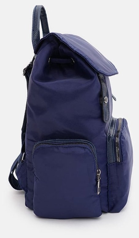 Синій жіночий рюкзак із текстилю із затяжками та навісним клапаном Monsen 71839