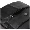 Мужская сумка из натуральной черной кожи с плечевым ремнем Keizer (15666) - 5