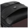 Мужская сумка из натуральной черной кожи с плечевым ремнем Keizer (15666) - 6