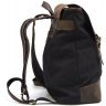 Чорний міський рюкзак для ноутбука з текстилю зі шкіряним клапаном TARWA (19925) - 4