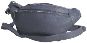 Жіноча сумка бананка через плече із фактурної шкіри сірого кольору Vip Collection 102339