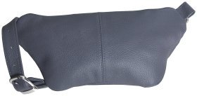 Жіноча сумка бананка через плече із фактурної шкіри сірого кольору Vip Collection 102339