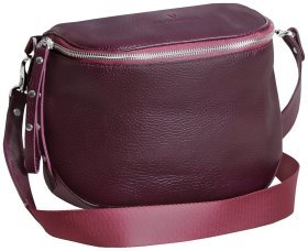 Женская бордовая сумка кросс боди из натуральной кожи Vip Collection 102439