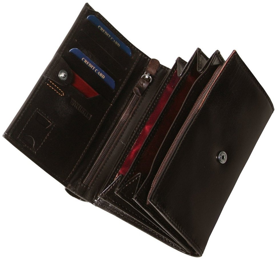 Коричневый женский кошелек London из натуральной кожи Vip Collection 102539 modnotak фото №4