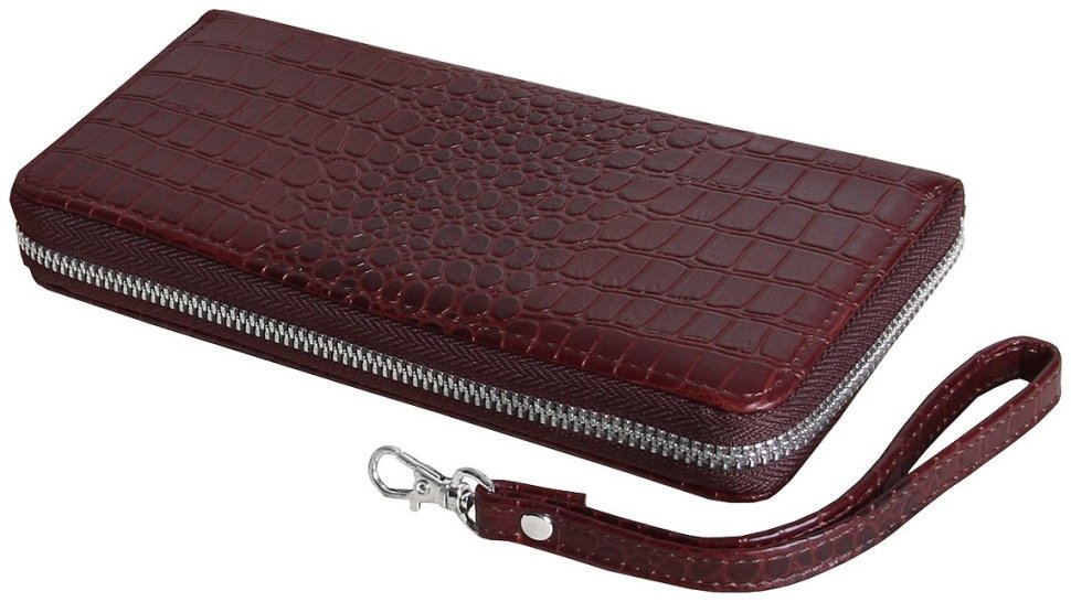 Коричневий клатч під рептилію на блискавці Vip Collection 102639 фото №2 Коричневий клатч під рептилію на блискавці Vip Collection 102639 modnotak фото №2