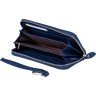 Жіночий місткий темно-синій гаманець із натуральної шкіри на блискавці ST Leather (21538) - 2