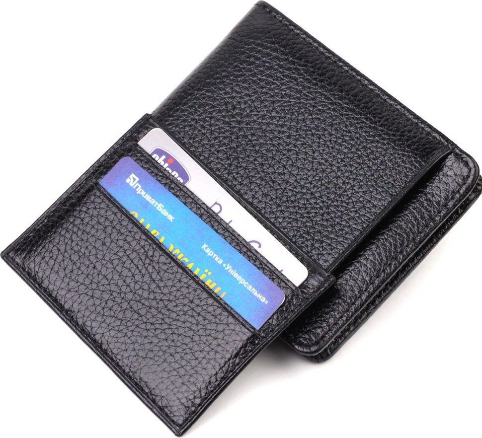 Компактний чоловічий гаманець із натуральної шкіри із вкладишем для посвідчення CANPELLINI (2421875)