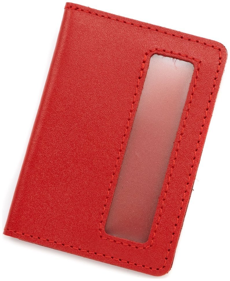 Обложка кожаная красного цвета для служебного удостоверения Leather Collection 103339 modnotak фото №3