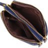 Синий женский клатч на два отделения из натуральной кожи с запястным ремешком Vintage (2422089) - 4