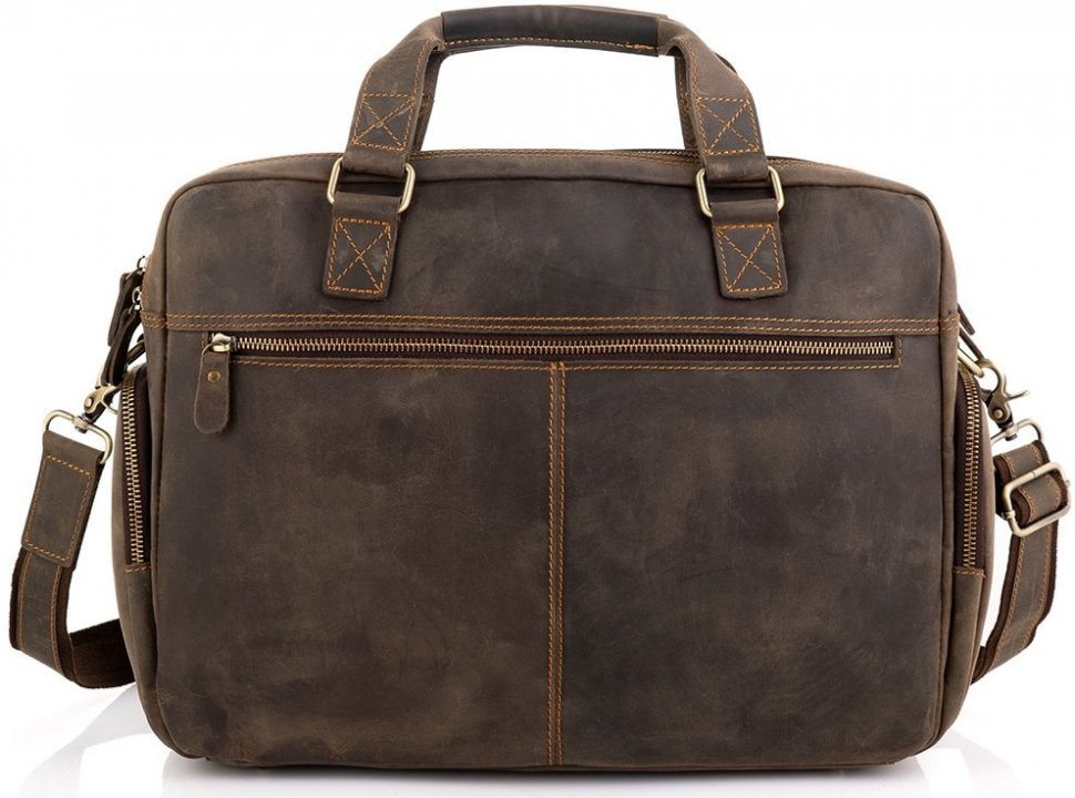 Деловая мужская сумка для ноутбука из натуральной кожи в стиле винтаж Tiding Bag (15740)