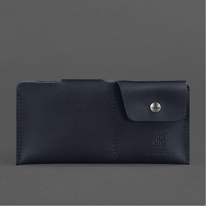 Універсальний гаманець чорного кольору з натуральної шкіри українського виробництва BlankNote (12553)