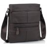 Мужская наплечная сумка-планшет коричневого цвета из натуральной кожи с зернистой фактурой Tiding Bag (15914) - 1