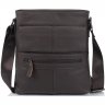 Мужская наплечная сумка-планшет коричневого цвета из натуральной кожи с зернистой фактурой Tiding Bag (15914) - 2
