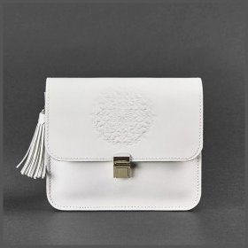 Белая женская бохо-сумка из качественной кожи BlankNote Лилу (12693)