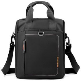 Вместительная мужская текстильная сумка формата А4 Confident 93739 Черного цвета