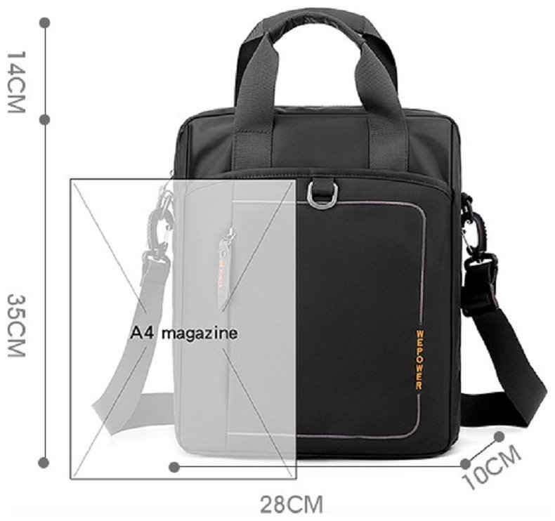 Вместительная мужская текстильная сумка формата А4 Confident 93739 Черного цвета modnotak фото №6