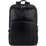 Чоловічий шкіряний чорний рюкзак для ноутбука на два відділи Tiding Bag (21568) - 3