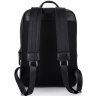 Чоловічий шкіряний чорний рюкзак для ноутбука на два відділи Tiding Bag (21568) - 4