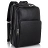 Чоловічий шкіряний чорний рюкзак для ноутбука на два відділи Tiding Bag (21568) - 6