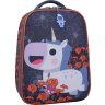 Сірий шкільний рюкзак для дівчаток з текстилю з однорогом Bagland (53839) - 1