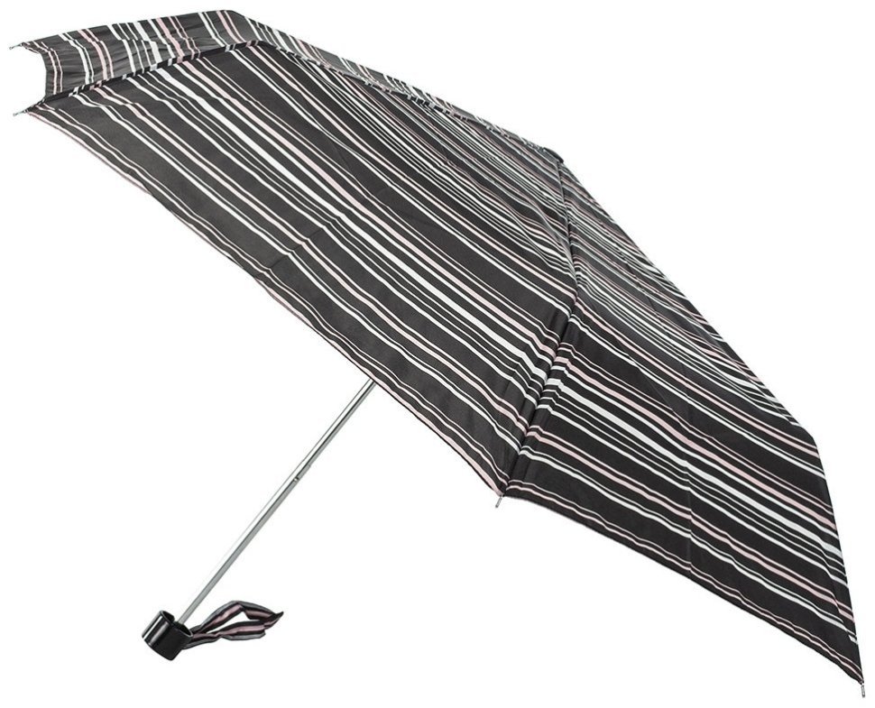 Женский зонт Incognito-4 L412 Pretty Stripe (механика, складной, черный с полосами) 93939 modnotak фото №1