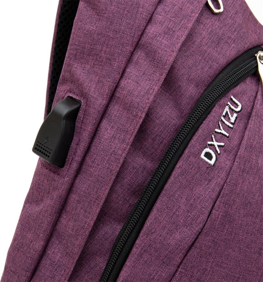 Малинова сумка через плече з текстилю Vintage (20552)