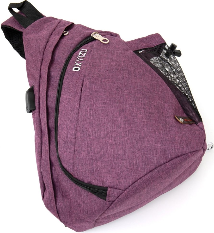 Малинова сумка через плече з текстилю Vintage (20552)