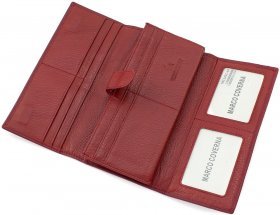 Женский бордовый кошелек на магнитах с блоком под карточки Marco Coverna (17555) - 2