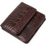 Коричневий жіночий гаманець з натуральної шкіри з тисненням під крокодила Tony Bellucci (2422022) - 1