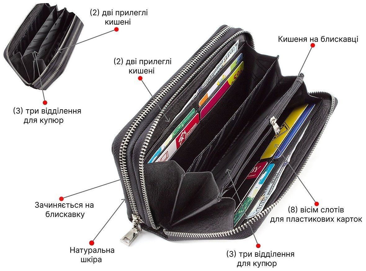 Мужской клатч-кошелек на две молнии фирмы Marco Coverna купить в
