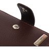 Кожаное мужское портмоне из натуральной зернистой кожи с хлястиком на кнопке KARYA (2417103) - 5