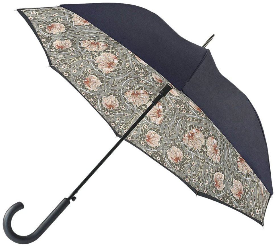 Женский зонт Fulton L856-041062 Morris & Co. Bloomsbury Pimpernel Bayleaf Manilla (Черный с принтом цветов) 94339 modnotak фото №1