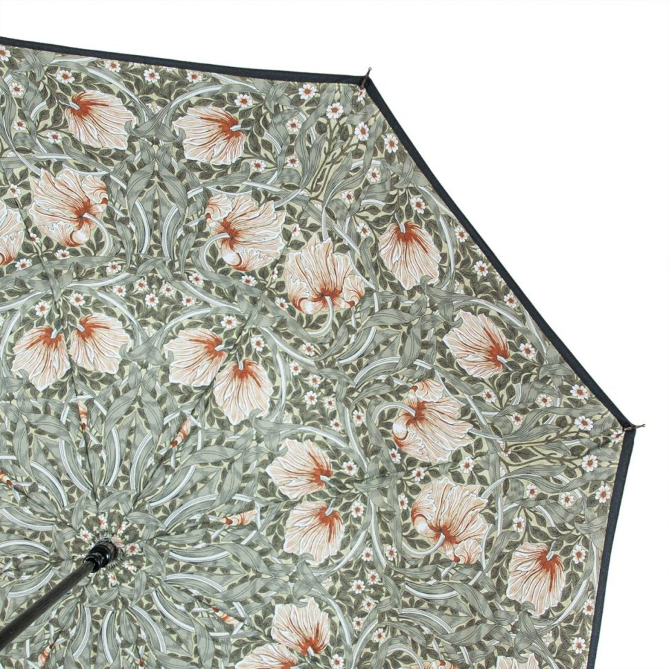 Женский зонт Fulton L856-041062 Morris & Co. Bloomsbury Pimpernel Bayleaf Manilla (Черный с принтом цветов) 94339 modnotak фото №9