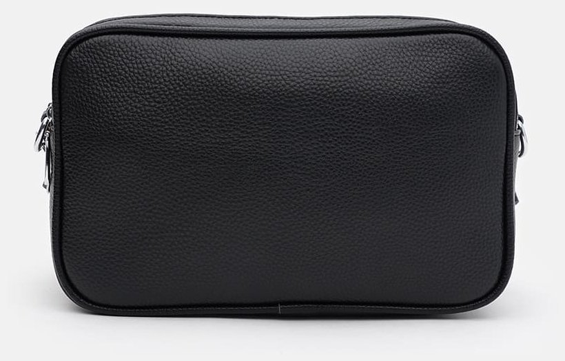 Женская сумка на 2 отделения из фактурной кожи Borsa Leather 104539 (черная) modnotak фото №3