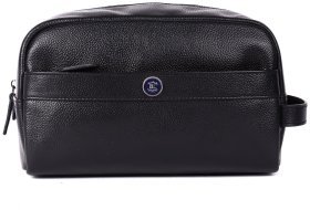 Косметичка для мужчин из натуральной кожи флотар на 1 отделение Brampton London черного цвета 94539