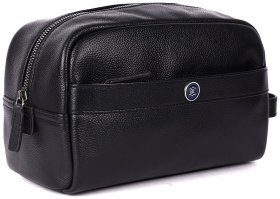 Косметичка для мужчин из натуральной кожи флотар на 1 отделение Brampton London черного цвета 94539