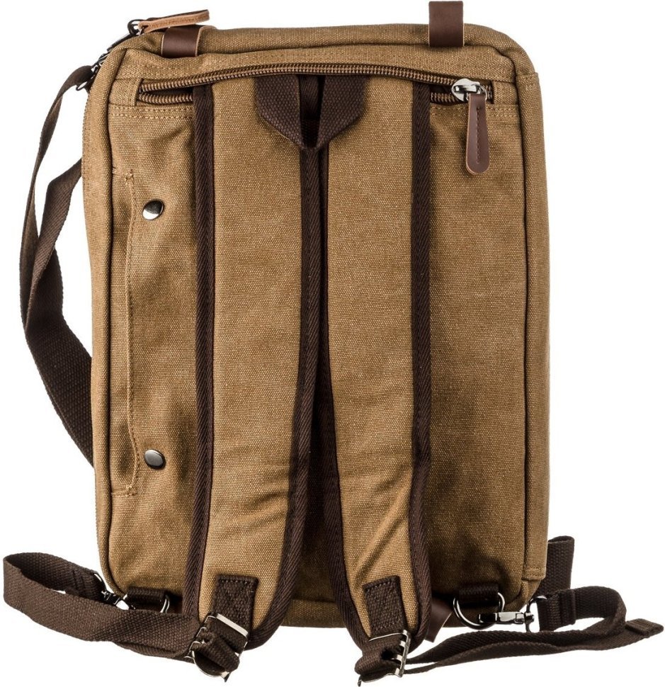 Большая текстильная сумка-трансформер печочного цвета Vintage (20152)