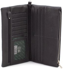 Кошелек-клатч черного цвета из натуральной кожи MD Leather (18900)