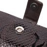 Коричневий жіночий гаманець з натуральної шкіри під змію з хлястиком на магніті KARYA (2421025) - 3